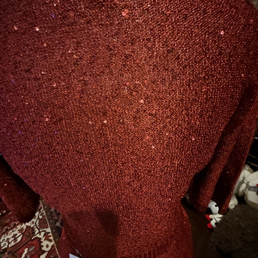 Misa Los Angeles Sparkling Deep Red Top and Skirt - Picture 2 of 9